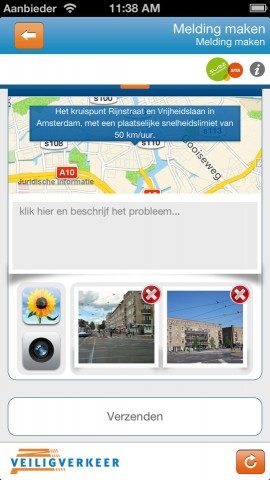 Meldpunt iPhone-app beschrijven probleem