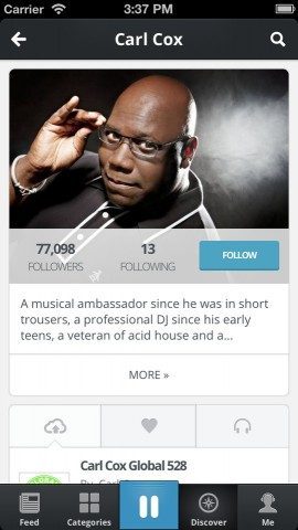 Mixcloud Carl Cox volgen