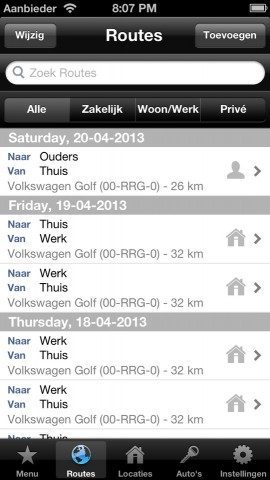 RouteReg verreden routes