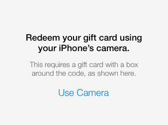 App Store redeem camera