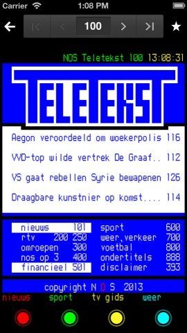 NOS Teletekst hoofdpagina intro