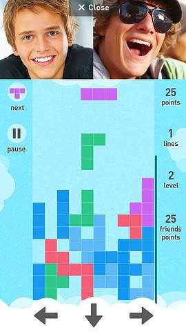 Rounds videochat Tetris