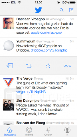 Twitter app iOS 7 watermerk