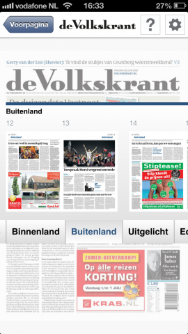 Volkskrant rubriekenoverzicht