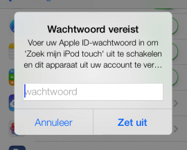 iCloud wachtwoord Zoek mijn iPhone