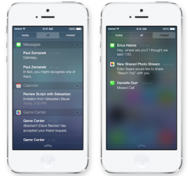 iOS 7 Berichtencentrum