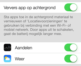 iOS 7 apps in de achtergrond