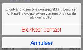 iOS 7 contacten blokkeren
