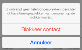 iOS 7 contacten blokkeren