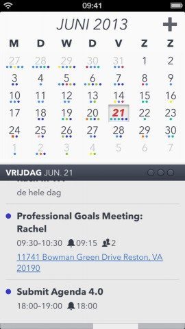 Agenda Calendar 4 standaardoverzicht