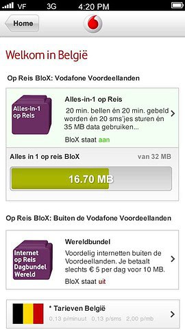 My Vodafone Alles-in-1 op Reis bundel