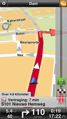 Navigatie-apps TomTom op de route
