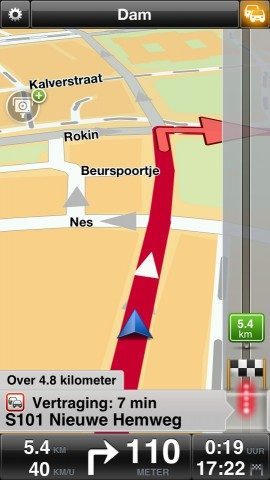 Navigatie-apps TomTom op de route