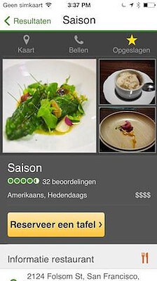 TripAdvisor restaurant beoordeling iPhone