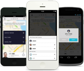 Uber taxi-app kosten splitsen