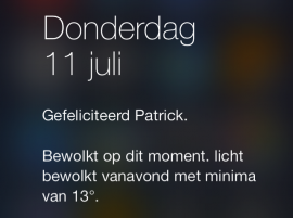 iOS 7 felicitatie