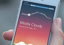 Cloudia weer-app iPhone met vegen
