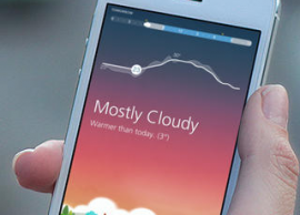 Cloudia weer-app iPhone met vegen