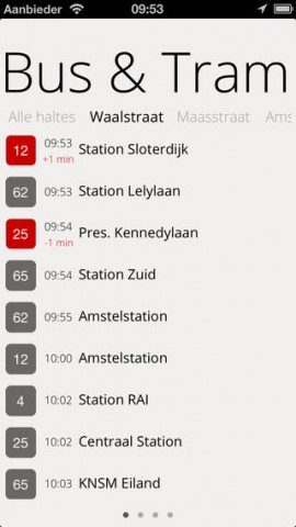 OV Delay vertrektijden-app iPhone tram bus