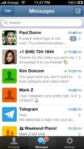 Telegram Messenger berichtenlijst