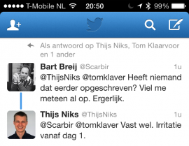 Twitter blauwe lijn