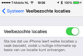 Veelbezochte locaties iOS 7