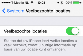 Veelbezochte locaties iOS 7