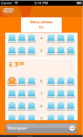 easyJet vliegtuigstoelen