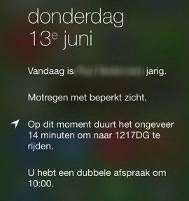 iOS 7 locatiedata Berichtencentrum