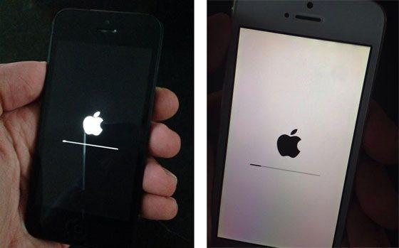 iOS 7 beta 5 installatiescherm past aan naar kleur iPhone