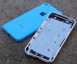 iPhone 5C youtube blauw