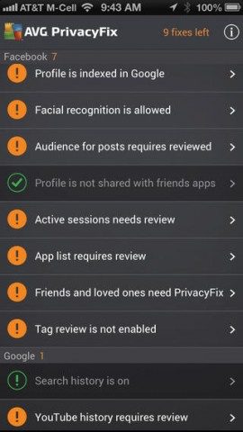 AVG PrivacyFix stappenplan Facebook privacy