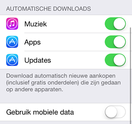 Automatische downloads iOS 7