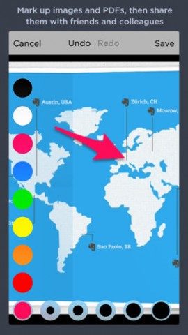 Evernote iOS 7 annoteren op PDF en jpg