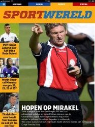 Het Nieuwsblad sportwereld voorpagina