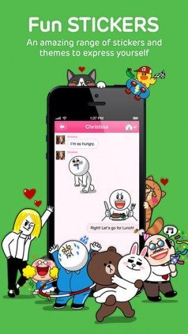 LINE stickers in chatapp iPhone