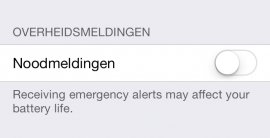 Overheidsmeldingen iOS 7