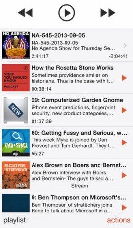 Slide for Podcasts playlist