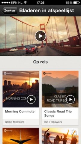 Spotify zoeken en bladeren screenshot