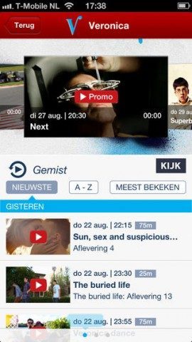 Veronica Magazine iPhone uitzending gemist