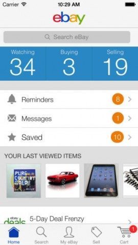 eBay iOS 7 uiterlijk iPhone