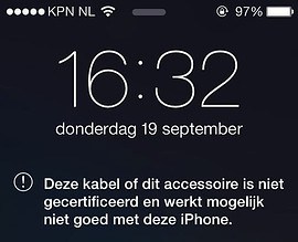 iOS 7 onofficiele kabels