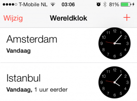 iOS 7 wereldklok bug