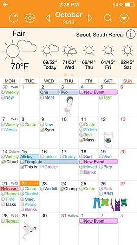 Awesome Calendar maandoverzicht sticker
