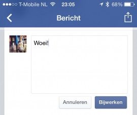 Facebook reactie bewerken