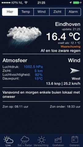 Het Weer in Nederland iPhone iOS 7