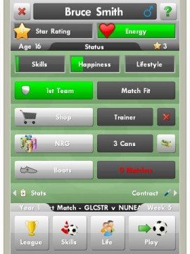 ICS New Star Soccer menu iPad iPhone