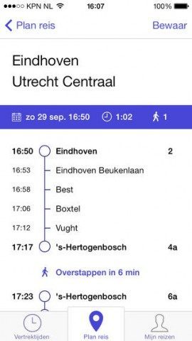 RailPlanner iPhone reis plannen