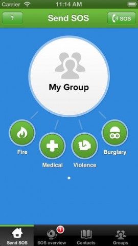 SOS4US SOS bericht versturen iPhone-app