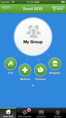 SOS4US SOS bericht versturen iPhone-app